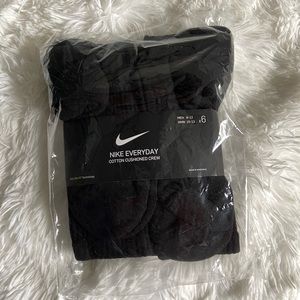 Nike Black Everyday Cotton Cushioned Crew Socks 6-Pair Pack